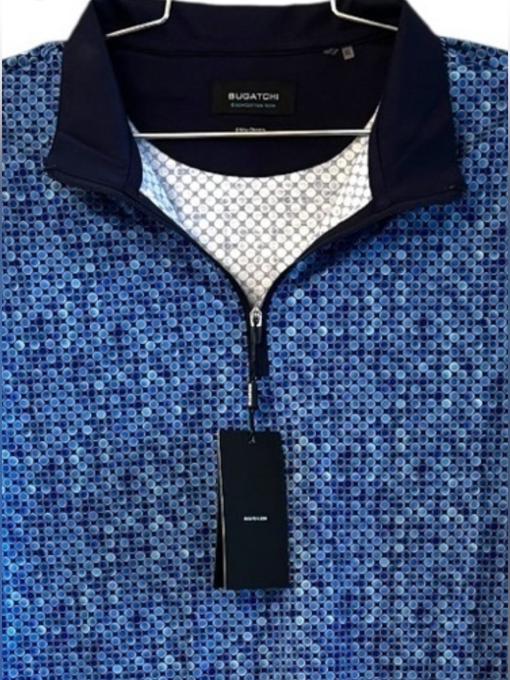 BUGATCHI NWT Blue OoohCotton Tech Pullover